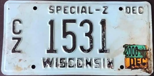1994 Wisconsin Special-Z Narrow Font Narrow Prefix CZ