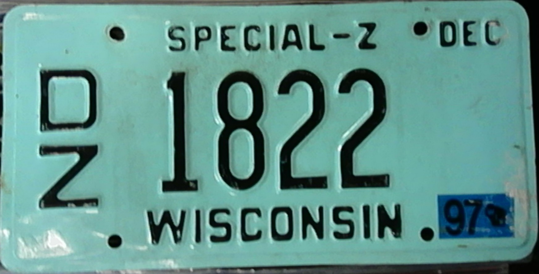 1994 Wisconsin Special-Z Narrow Font Wide Prefix DZ