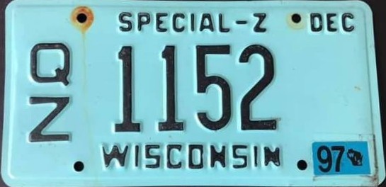 1994 Wisconsin Special-Z Narrow Font Wide Prefix QZ