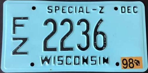 1994 Wisconsin Special-Z Narrow Font Wide Prefix FZ