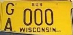 1980 Wisconsin Bus License Plate Sample