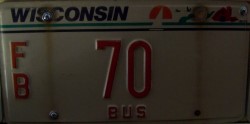 1994 Wisconsin Bus License Plate