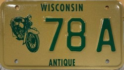 Wisconsin Antique Motorcycle Plate