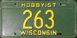 1976 Wisconsin Hobbyist Plate
