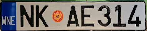 License Plate from Nikšić, Montenegro