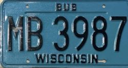 1969 Wisconsin Municipal Bus License Plate