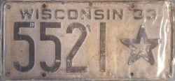 1933 Wisconsin Municipal License Plate