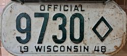 1948 Wisconsin Municipal License Plate