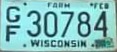 2000 Wisconsin Heavy Farm Truck License Plate