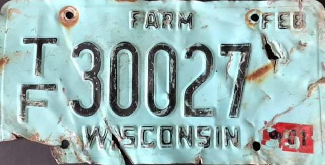2001 Wisconsin Heavy Farm Truck License Plate
