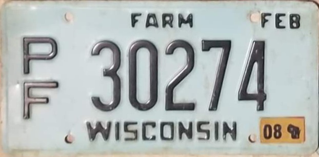 2008 Wisconsin Heavy Farm Truck License Plate