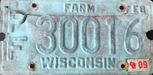 2009 Wisconsin Heavy Farm Truck License Plate