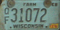 2012 Wisconsin Heavy Farm Truck License Plate