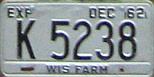 1962 Wisconsin Heavy Farm Truck License Plate