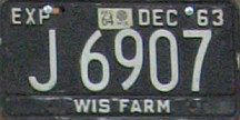 1964 Wisconsin Heavy Farm Truck License Plate