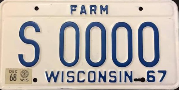 1968 Wisconsin Heavy Farm Truck License Plate