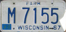 1967 Wisconsin Heavy Farm Truck License Plate