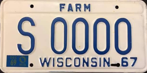 1969 Wisconsin Heavy Farm Truck License Plate