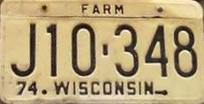1974 Wisconsin Heavy Farm Truck License Plate