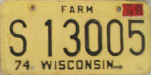 1978 Wisconsin Heavy Farm Truck License Plate