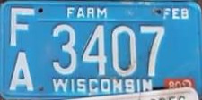 1980 Wisconsin Heavy Farm Truck License Plate