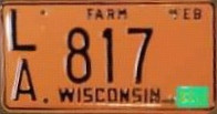 1982 Wisconsin Heavy Farm Truck License Plate