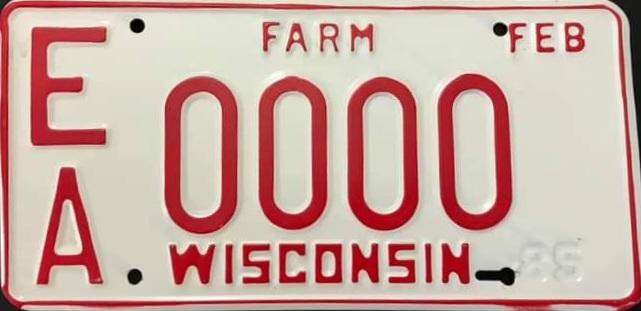 1985 Wisconsin Heavy Farm Truck License Plate