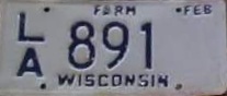1989 Wisconsin Heavy Farm Truck License Plate
