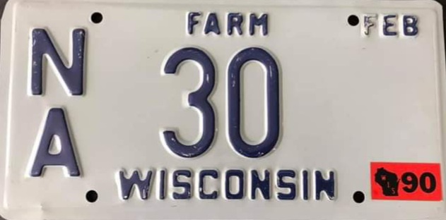 1989 Wisconsin Heavy Farm Truck License Plate