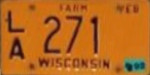 1992 Wisconsin Heavy Farm Truck License Plate