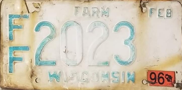 1996 Wisconsin Heavy Farm Truck License Plate