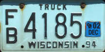 December 2002 Wisconsin Heavy Truck License Plate