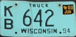 June 2003 Wisconsin Heavy Truck License Plate