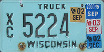 September 2003 Wisconsin Heavy Truck License Plate