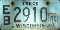 December 2004 Wisconsin Heavy Truck License Plate