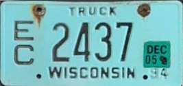 December 2005 Wisconsin Heavy Truck License Plate