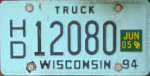 June 2005 Wisconsin Heavy Truck License Plate