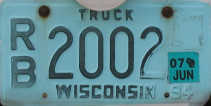 June 2007 Wisconsin Heavy Truck License Plate