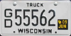 June 2009 Wisconsin Heavy Truck License Plate