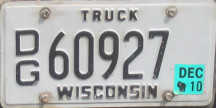 December 2010 Wisconsin Heavy Truck License Plate