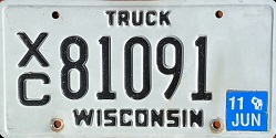 June 2011 Wisconsin Heavy Truck License Plate