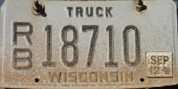September 2012 Wisconsin Heavy Truck License Plate