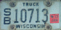 January 2013 Wisconsin Heavy Truck License Plate