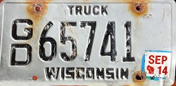 September 2014 Wisconsin Heavy Truck License Plate