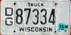 September 2015 Wisconsin Heavy Truck License Plate