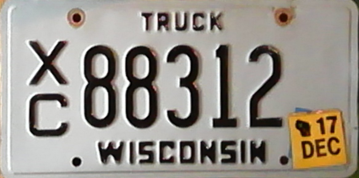 December 2017 Wisconsin Heavy Truck License Plate