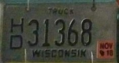 December 2018 Wisconsin Heavy Truck License Plate