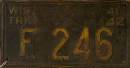 1942 Wisconsin Heavy Truck License Plate