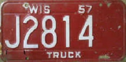 1957 Wisconsin Heavy Truck License Plate
