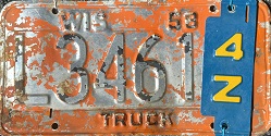June 1958 Wisconsin Heavy Truck License Plate